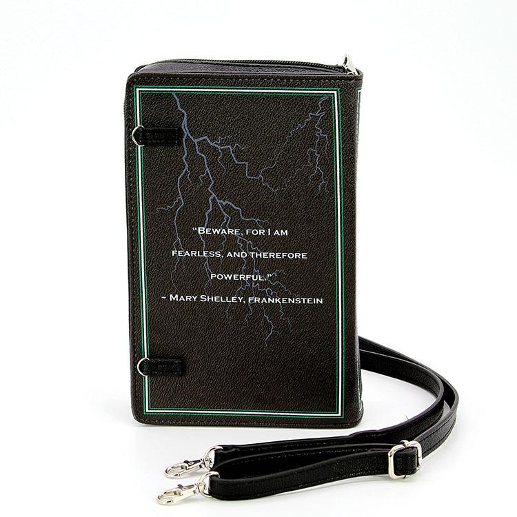 Frankenstein By Mary Shelly Book Clutch & Crossbody Purse Black